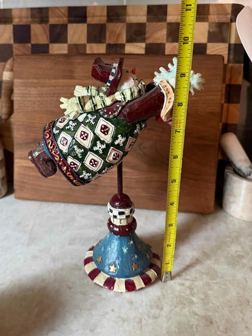Vintage snowman decoration 9-1/2”